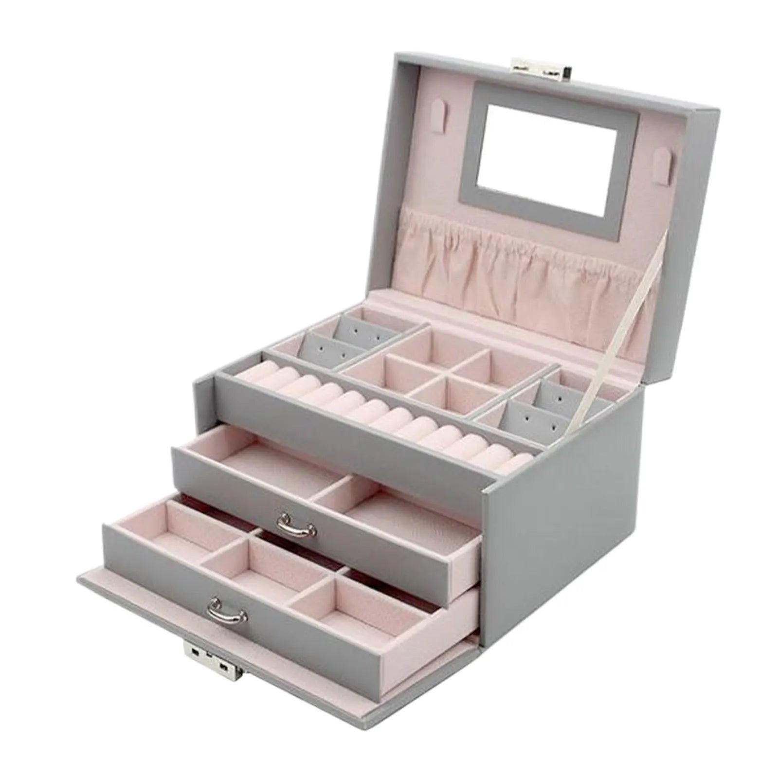 Lockable Jewelry Box With Drawers Elegant Storage Solution For Women Lockable Jewellery Organiser