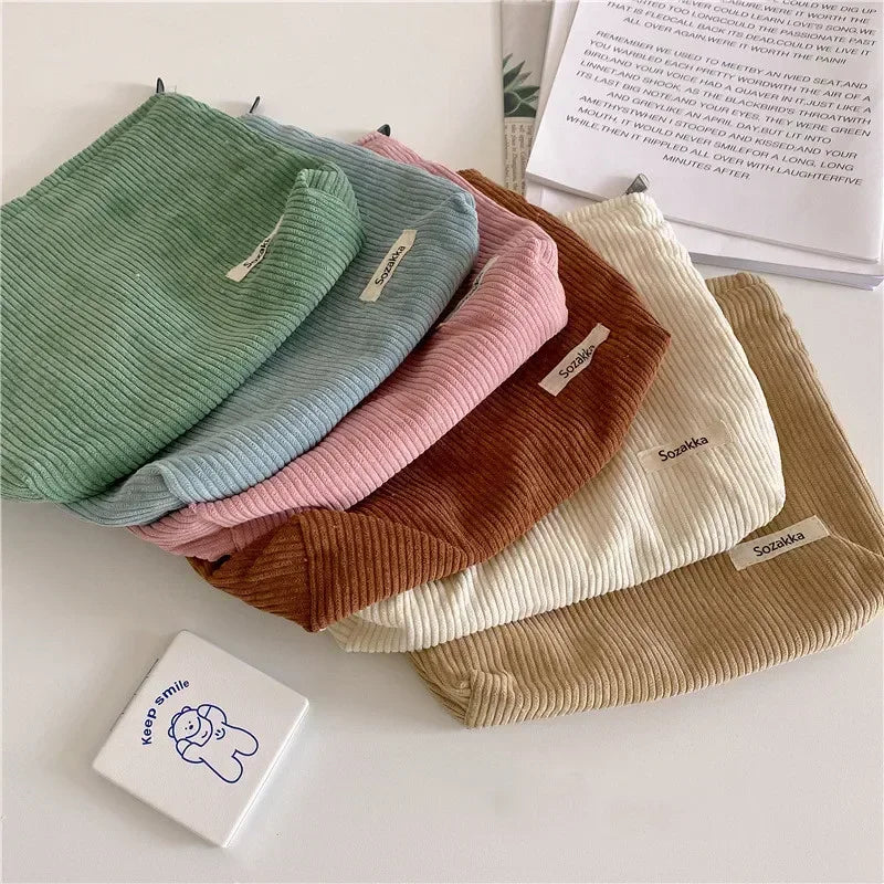 Fashion Women Sweet Cosmetic Bags Makeup Large Purse Bag Zipper Pouch Daily Corduro Outdoor Activities Travel Organiser 2024