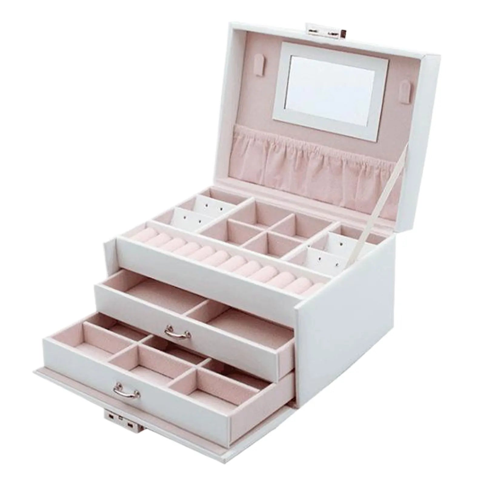 Lockable Jewelry Box With Drawers Elegant Storage Solution For Women Lockable Jewellery Organiser
