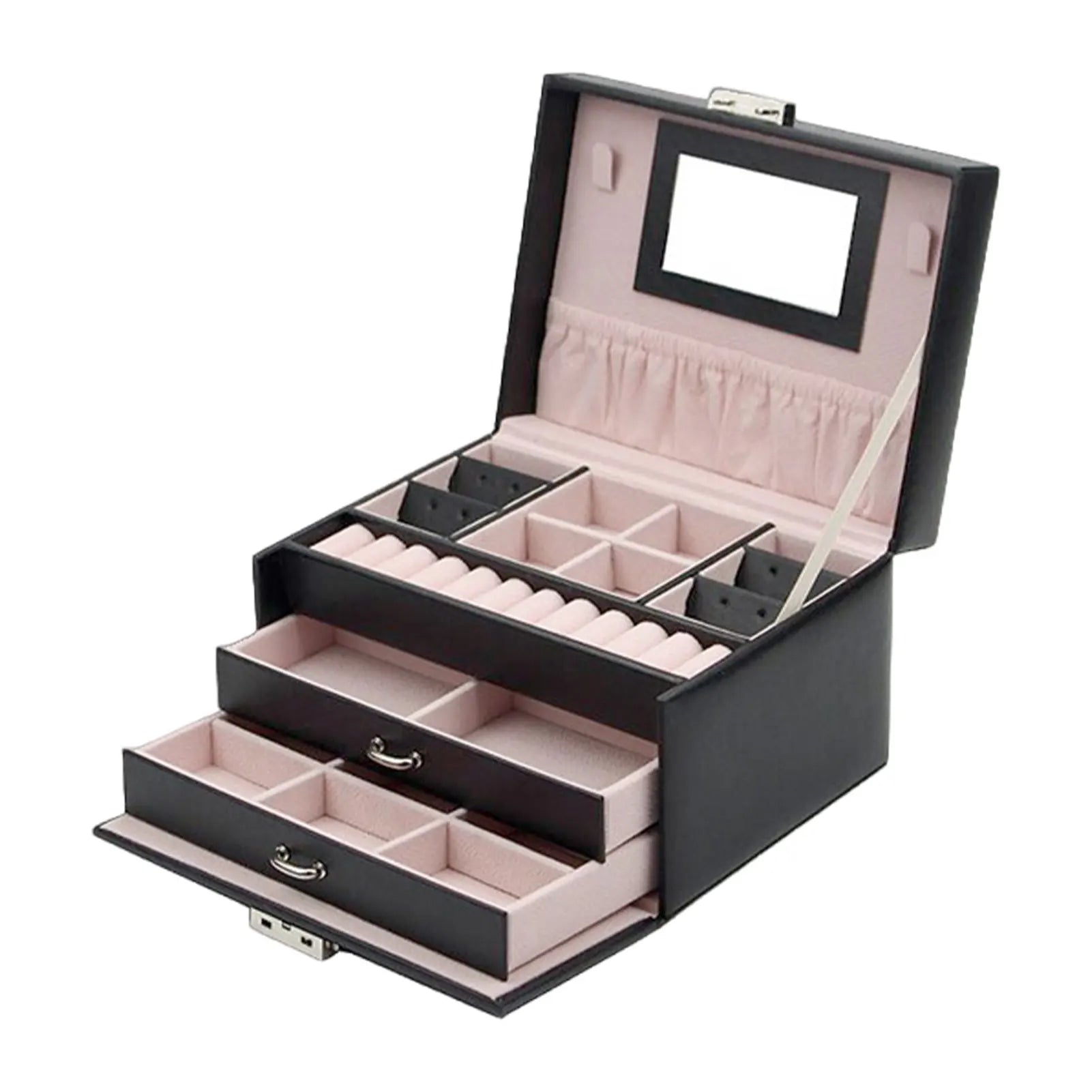 Lockable Jewelry Box With Drawers Elegant Storage Solution For Women Lockable Jewellery Organiser